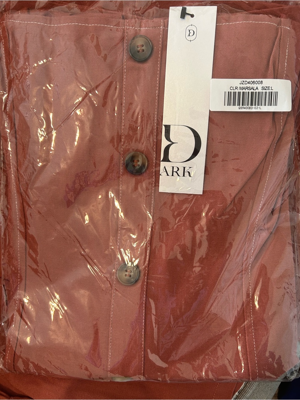 Rust Button-Front Square Neck Tunic - Picture 3 of 3